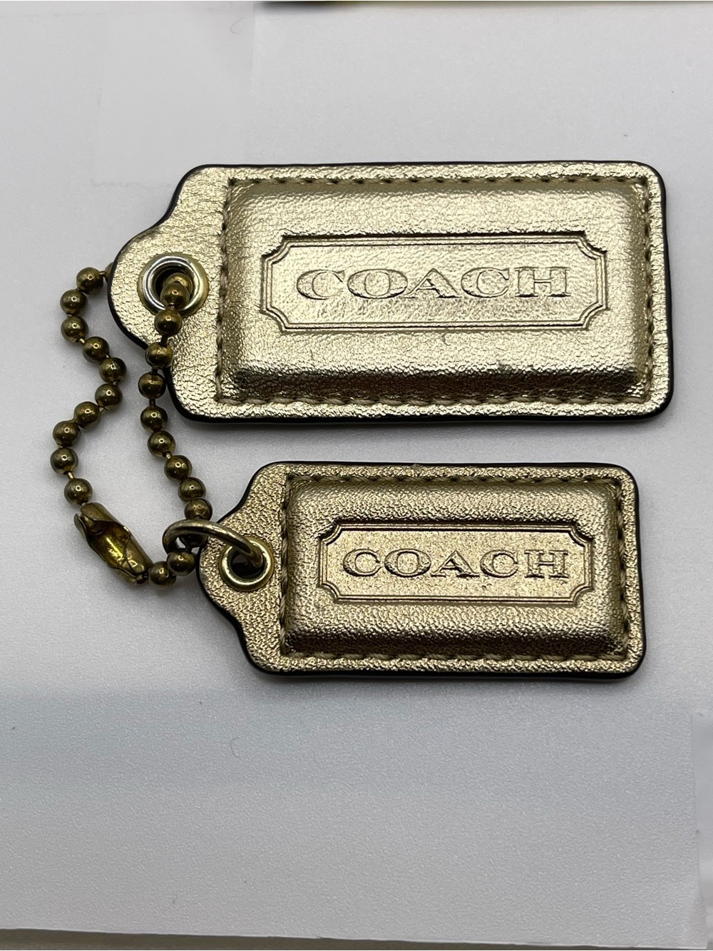 Coach Poppy Metallic Gold Double Hang Tag